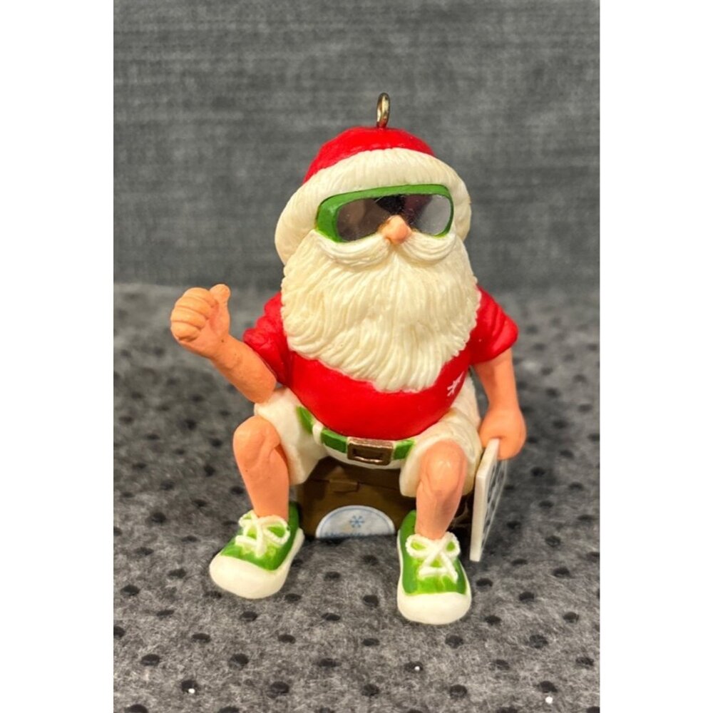 Santa Claus Vacation Ornament1988 "Going South" Sunglasses Shorts & Suitcase Fun